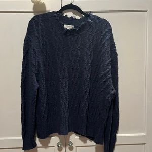 Navy Slub Knit Sweater